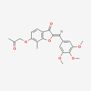 (Z)-7-methyl-6-(2-oxopropoxy)-2-(3,4,5-trimethoxybenzylidene)benzofuran-3(2H)-one