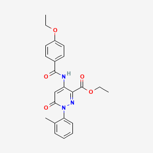 molecular formula C23H23N3O5 B2763975 ethyl 4-(4-ethoxybenzamido)-1-(2-methylphenyl)-6-oxo-1,6-dihydropyridazine-3-carboxylate CAS No. 942009-91-8