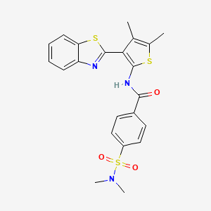 molecular formula C22H21N3O3S3 B2763985 N-[3-(1,3-benzothiazol-2-yl)-4,5-dimethylthiophen-2-yl]-4-(dimethylsulfamoyl)benzamide CAS No. 886959-12-2