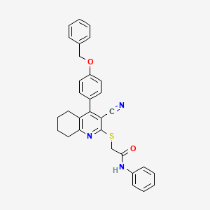 2-((4-(4-(benzyloxy)phenyl)-3-cyano-5,6,7,8-tetrahydroquinolin-2-yl)thio)-N-phenylacetamide