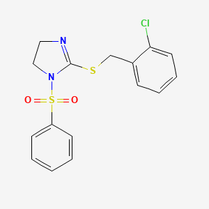 1-(Benzenesulfonyl)-2-[(2-chlorophenyl)methylsulfanyl]-4,5-dihydroimidazole