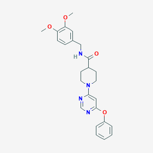 molecular formula C25H28N4O4 B2764006 N-(3,4-dimethoxybenzyl)-1-(6-phenoxypyrimidin-4-yl)piperidine-4-carboxamide CAS No. 1115998-98-5