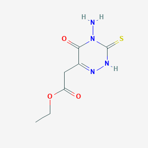 Ethyl 2-(4-amino-5-oxo-3-sulfanyl-1,2,4-triazin-6-yl)acetate