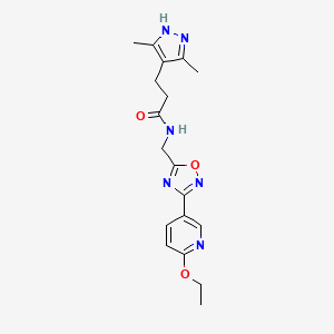 3-(3,5-dimethyl-1H-pyrazol-4-yl)-N-((3-(6-ethoxypyridin-3-yl)-1,2,4-oxadiazol-5-yl)methyl)propanamide