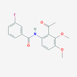 molecular formula C17H16FNO4 B2764031 N-(2-acetyl-3,4-dimethoxyphenyl)-3-fluorobenzamide CAS No. 1256037-07-6