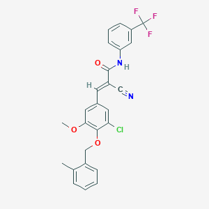 (E)-3-[3-chloro-5-methoxy-4-[(2-methylphenyl)methoxy]phenyl]-2-cyano-N-[3-(trifluoromethyl)phenyl]prop-2-enamide