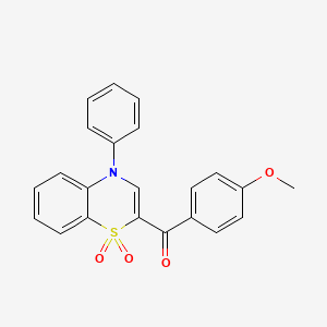 (1,1-dioxido-4-phenyl-4H-1,4-benzothiazin-2-yl)(4-methoxyphenyl)methanone