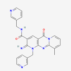 2-imino-10-methyl-5-oxo-N,1-bis(pyridin-3-ylmethyl)-2,5-dihydro-1H-dipyrido[1,2-a:2',3'-d]pyrimidine-3-carboxamide