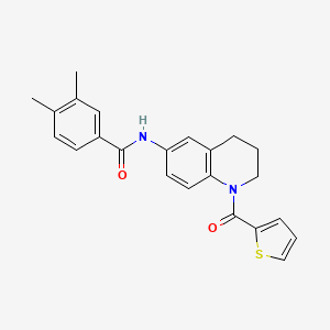 3,4-dimethyl-N-[1-(thiophene-2-carbonyl)-3,4-dihydro-2H-quinolin-6-yl]benzamide
