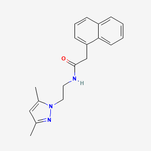 molecular formula C19H21N3O B2764070 N-[2-(3,5-dimethyl-1H-pyrazol-1-yl)ethyl]-2-(naphthalen-1-yl)acetamide CAS No. 1235380-97-8
