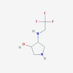 molecular formula C6H11F3N2O B2764087 4-[(2,2,2-Trifluoroethyl)amino]pyrrolidin-3-ol CAS No. 2167901-21-3