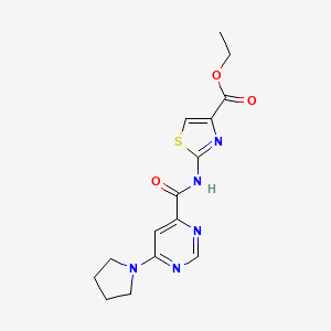 Ethyl 2-(6-(pyrrolidin-1-yl)pyrimidine-4-carboxamido)thiazole-4-carboxylate