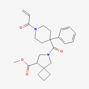 molecular formula C24H30N2O4 B2764102 Methyl 6-(4-phenyl-1-prop-2-enoylpiperidine-4-carbonyl)-6-azaspiro[3.4]octane-8-carboxylate CAS No. 2361744-34-3