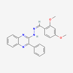 molecular formula C23H20N4O2 B2764108 (Z)-2-(2-(2,4-dimethoxybenzylidene)hydrazinyl)-3-phenylquinoxaline CAS No. 375830-71-0
