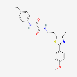 molecular formula C23H25N3O3S B2764152 N'-(4-ethylphenyl)-N-{2-[2-(4-methoxyphenyl)-4-methyl-1,3-thiazol-5-yl]ethyl}ethanediamide CAS No. 894015-69-1