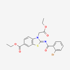 molecular formula C21H19BrN2O5S B2764216 ethyl (2Z)-2-[(2-bromobenzoyl)imino]-3-(2-ethoxy-2-oxoethyl)-2,3-dihydro-1,3-benzothiazole-6-carboxylate CAS No. 865246-86-2