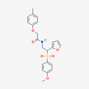 molecular formula C22H23NO6S B2764237 N-[2-(furan-2-yl)-2-(4-methoxybenzenesulfonyl)ethyl]-2-(4-methylphenoxy)acetamide CAS No. 946366-82-1