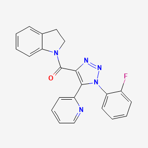 molecular formula C22H16FN5O B2764250 1-[1-(2-fluorophenyl)-5-(pyridin-2-yl)-1H-1,2,3-triazole-4-carbonyl]-2,3-dihydro-1H-indole CAS No. 1396809-05-4