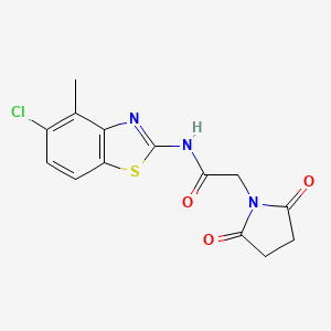 molecular formula C14H12ClN3O3S B2764251 N-(5-chloro-4-methyl-1,3-benzothiazol-2-yl)-2-(2,5-dioxopyrrolidin-1-yl)acetamide CAS No. 897759-64-7