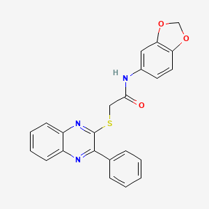 molecular formula C23H17N3O3S B2764273 N-(1,3-benzodioxol-5-yl)-2-(3-phenylquinoxalin-2-yl)sulfanylacetamide CAS No. 710287-24-4