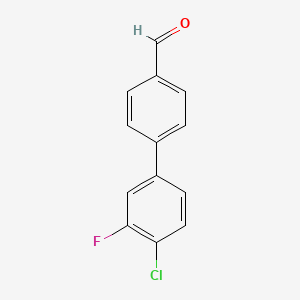 molecular formula C13H8ClFO B2764292 4'-Chloro-3'-fluoro[1,1'-biphenyl]-4-carbaldehyde CAS No. 842140-45-8