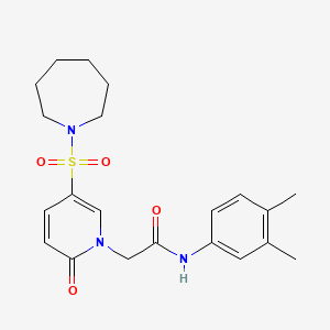 2-(5-(azepan-1-ylsulfonyl)-2-oxopyridin-1(2H)-yl)-N-(3,4-dimethylphenyl)acetamide