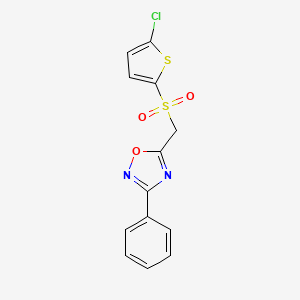 5-(((5-Chlorothiophen-2-yl)sulfonyl)methyl)-3-phenyl-1,2,4-oxadiazole