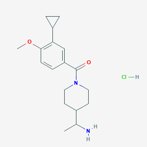 [4-(1-Aminoethyl)piperidin-1-yl]-(3-cyclopropyl-4-methoxyphenyl)methanone;hydrochloride