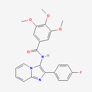 molecular formula C23H20FN3O4 B2764309 N-[2-(4-fluorophenyl)imidazo[1,2-a]pyridin-3-yl]-3,4,5-trimethoxybenzamide CAS No. 850929-84-9
