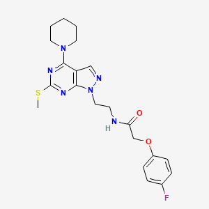 2-(4-fluorophenoxy)-N-(2-(6-(methylthio)-4-(piperidin-1-yl)-1H-pyrazolo[3,4-d]pyrimidin-1-yl)ethyl)acetamide