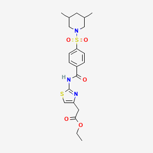 Ethyl 2-(2-(4-((3,5-dimethylpiperidin-1-yl)sulfonyl)benzamido)thiazol-4-yl)acetate