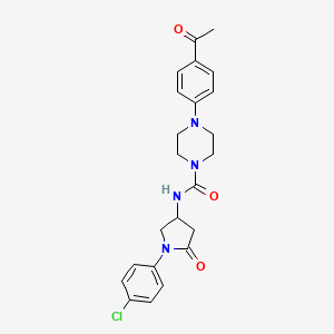 4-(4-acetylphenyl)-N-[1-(4-chlorophenyl)-5-oxopyrrolidin-3-yl]piperazine-1-carboxamide