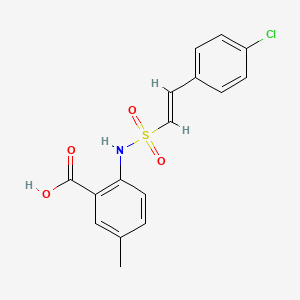2-[[(E)-2-(4-chlorophenyl)ethenyl]sulfonylamino]-5-methylbenzoic acid