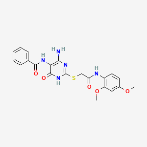 N-(4-amino-2-((2-((2,4-dimethoxyphenyl)amino)-2-oxoethyl)thio)-6-oxo-1,6-dihydropyrimidin-5-yl)benzamide