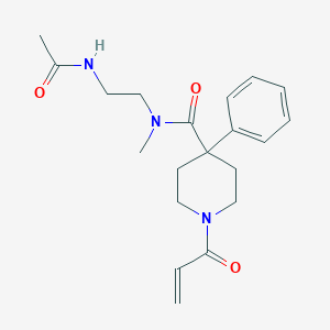 N-(2-Acetamidoethyl)-N-methyl-4-phenyl-1-prop-2-enoylpiperidine-4-carboxamide