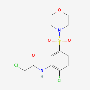 molecular formula C12H14Cl2N2O4S B2764376 2-Chloro-N-[2-chloro-5-(morpholine-4-sulfonyl)-phenyl]-acetamide CAS No. 379723-72-5