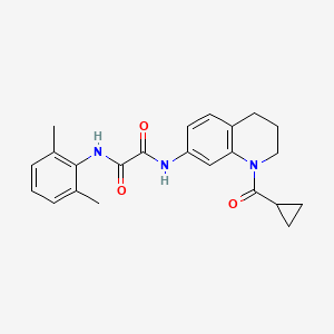 molecular formula C23H25N3O3 B2764381 N-(1-cyclopropanecarbonyl-1,2,3,4-tetrahydroquinolin-7-yl)-N'-(2,6-dimethylphenyl)ethanediamide CAS No. 898413-52-0