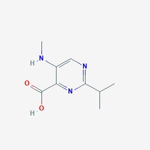 molecular formula C9H13N3O2 B2764384 2-Isopropyl-5-(methylamino)pyrimidine-4-carboxylic acid CAS No. 1249356-17-9
