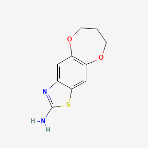molecular formula C10H10N2O2S B2764385 7,8-dihydro-6H-[1,4]dioxepino[2,3-f][1,3]benzothiazol-2-amine CAS No. 885461-34-7