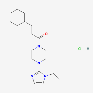 3-cyclohexyl-1-(4-(1-ethyl-1H-imidazol-2-yl)piperazin-1-yl)propan-1-one hydrochloride