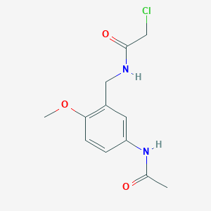 molecular formula C12H15ClN2O3 B2764392 N-[5-(acetylamino)-2-methoxybenzyl]-2-chloroacetamide CAS No. 102677-66-7