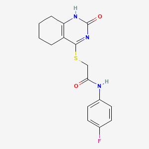 molecular formula C16H16FN3O2S B2764397 N-(4-fluorophenyl)-2-[(2-oxo-1,2,5,6,7,8-hexahydroquinazolin-4-yl)sulfanyl]acetamide CAS No. 932961-32-5