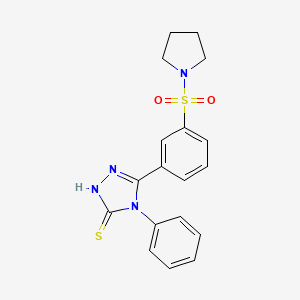 4-phenyl-5-[3-(pyrrolidine-1-sulfonyl)phenyl]-4H-1,2,4-triazole-3-thiol