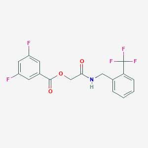 molecular formula C17H12F5NO3 B2764406 2-Oxo-2-((2-(trifluoromethyl)benzyl)amino)ethyl 3,5-difluorobenzoate CAS No. 1794931-32-0