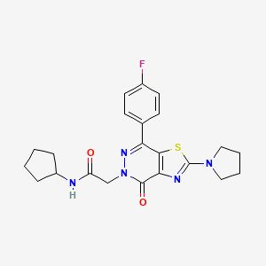 N-cyclopentyl-2-(7-(4-fluorophenyl)-4-oxo-2-(pyrrolidin-1-yl)thiazolo[4,5-d]pyridazin-5(4H)-yl)acetamide
