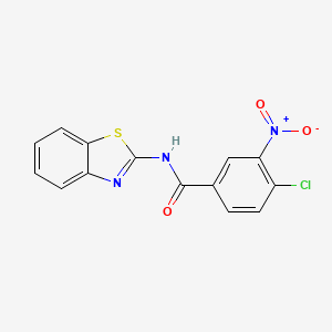 molecular formula C14H8ClN3O3S B2764433 N-(1,3-benzothiazol-2-yl)-4-chloro-3-nitrobenzamide CAS No. 312631-96-2