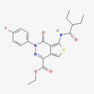 molecular formula C21H22FN3O4S B2764461 Ethyl 5-(2-ethylbutanamido)-3-(4-fluorophenyl)-4-oxo-3,4-dihydrothieno[3,4-d]pyridazine-1-carboxylate CAS No. 851948-88-4