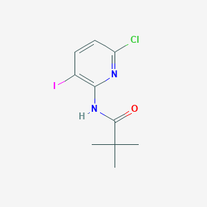 molecular formula C10H12ClIN2O B2764465 N-(6-氯-3-碘吡啶-2-基)戊酰胺 CAS No. 800402-05-5