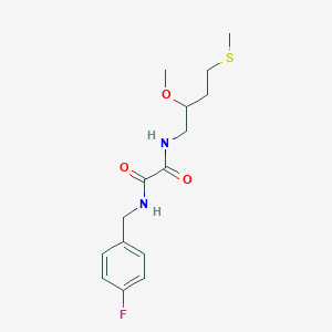 molecular formula C15H21FN2O3S B2764468 N'-[(4-fluorophenyl)methyl]-N-[2-methoxy-4-(methylsulfanyl)butyl]ethanediamide CAS No. 2320535-37-1