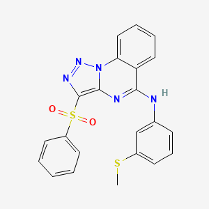molecular formula C22H17N5O2S2 B2764477 3-(苯磺酰)-N-(3-甲基硫基苯基)三唑并[1,5-a]喹唑啉-5-胺 CAS No. 872199-26-3